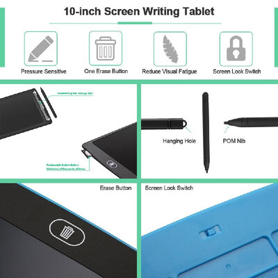 

LCD Writing Tablet Electronic Writing Drawing Board 10-inch Handwriting Board Drawing Tablet with Erase Button Screen Lock Button