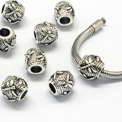 

Alloy European Beads Large Hole Beads Barrel Antique Silver 105x95mm Hole 45mm