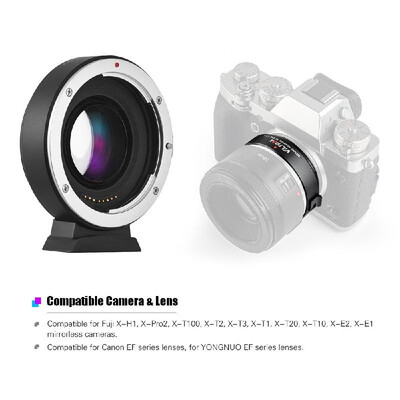 

Viltrox EF-FX2 Auto Focus Lens Mount Adapter Ring 071X Focal Length Adjustable Aperture for Canon EFEF- Lens to Fuji X-Mount Mi