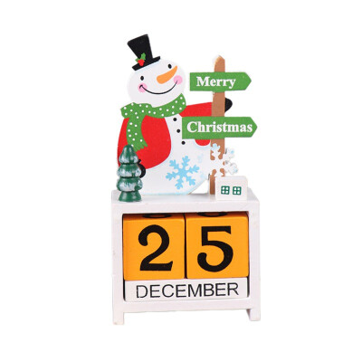 

New Hot Christmas Wooden Deer Calendar with Painted Blocks Advent Countdown Calendar Holiday Home Ornament Decorations