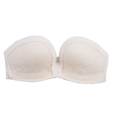 

Toponeto Women Sexy Lingerie Strapless Antiskid Invisible Bra No Trace Half Cup Underwear