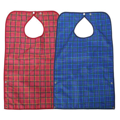 

Greensen Adult Waterproof Mealtime Bib Double Layer Elder Dinning Clothes Protector Blue