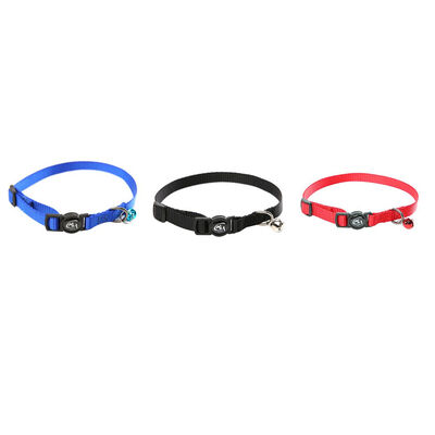 

Nylon Adjustable Cat Collar with Bell Reflective Cat Collar Pet Puppy Neck Belt Rope Fabric Cord