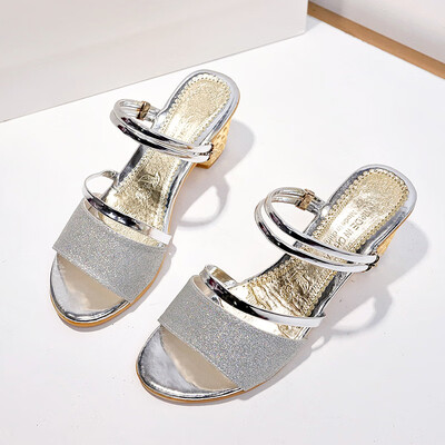 

Sandals women summer wear 2019 new fairy wind with fashion Korean version of two high-heeled women wearing sandals&slippers sh