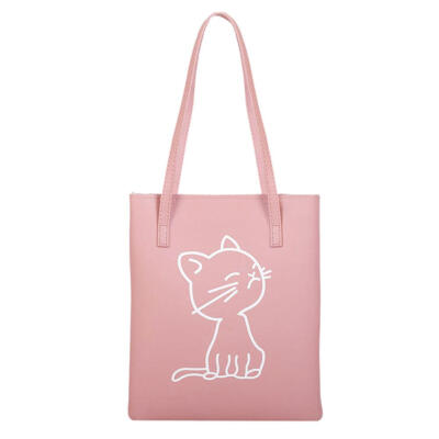 

PU Leather Cartoon Kitten Casual Large-capacity Shopping Lady Shoulder Bag