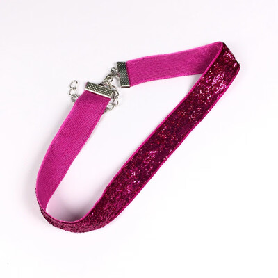 

11 Colors Christmas Gift Simple Shining Powder Necklace Night Club Jewelry Cosplay Chain Bone Velvet Ribbon Choker Necklace
