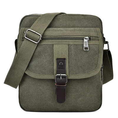 

Tailored Men Fashion Pocket Canvas Solid Unisex Shoulder Tote Handbag Casual Bag
