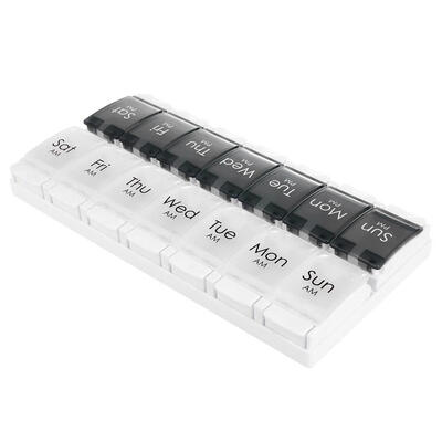 

Pill Organizer Case Pop-out 7-Day AM PM Medication Reminder Planner Box