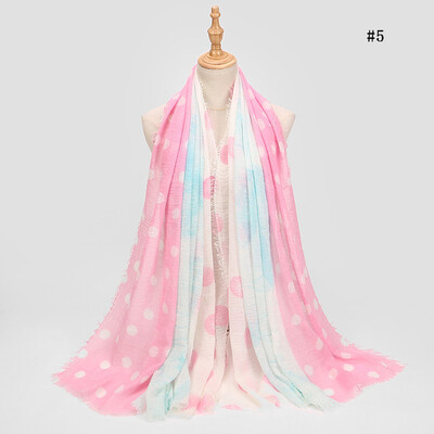 

Scarf female spring new Korean version of the dot point foreign trade thin section sunscreen shawl shawl cotton&linen scarf female