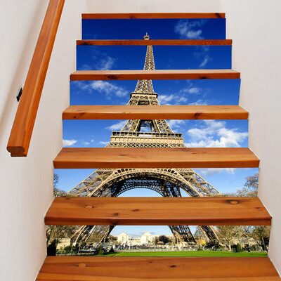 

Gobestart 3D Stair Stickers Exquisite Fashional Landscape Pattern 6 pcs