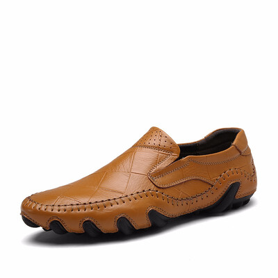 

Mens Leather Shoes Fashion Loafers Light Men Casual Shoes Slip on Shoes Men Driving shoes Brown Yellow Black Blue Size 38-46