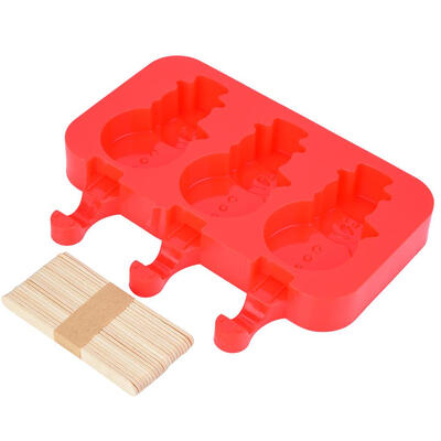 

Greensen Silicone Molds with Lid Ice Cream Bar Mold 3 Cavities Silicone Ice Pop Mold with 20 Sticks