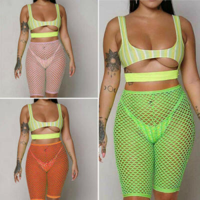 

New Sexy Womens Fishnet Mesh See Through Cover Up Swimwear Legging Half Pants