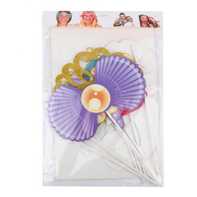 

Greensen 9pcs Cartoon Wedding Mermaid Photography Photo Party Props Decoration Costume Photo Props
