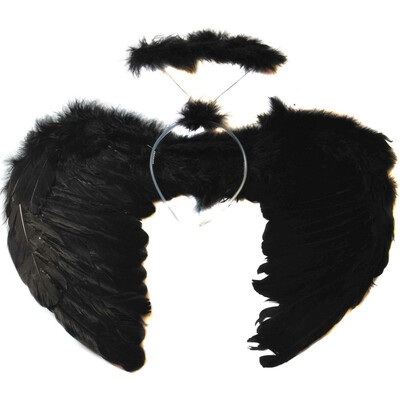 

New Hot Kids Adult Fairy Feather Wings Wand Halo Halloween Party Costume Fancy Set