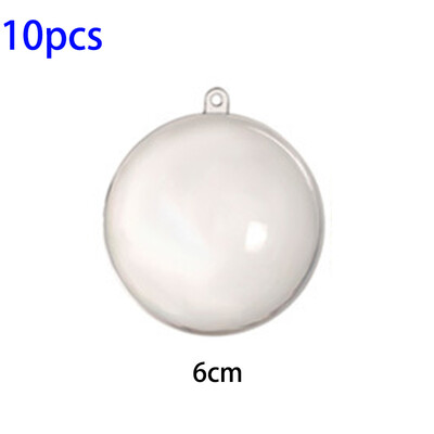 

10xClear Plastic Ball Baubles Fillable Christmas Ornament Hanging Decor Ornament