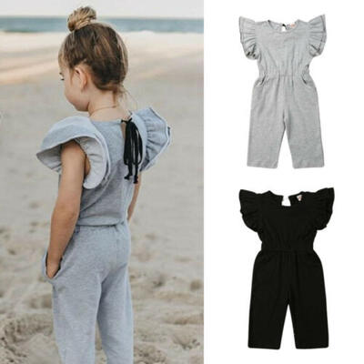 

US Casual Toddler Kid Baby Girl Clothes Ruffle Romper Jumpsuit Bodysuit Outfit