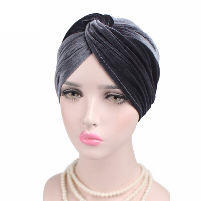 

Women Beads Elastic Turban Hat Muslim Cancer Chemo Cap Hijab Head Wrap Trendy