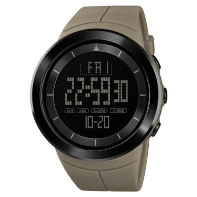 

SKMEI Big Round Dial Digital Wristwatch Sports Mens Watch With Double Time Display Calendar Stopwatch Function