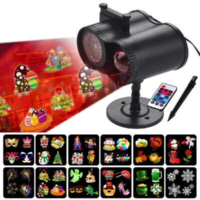 

LED Projector Light Water Wave Multiple Patterns Interchangeable Slides IP44 Waterproof with Remote Control for Christmas Hallowee