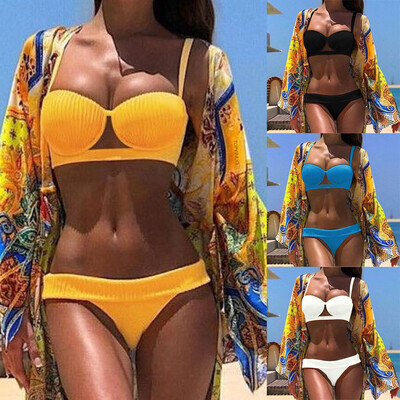 

Roseonmyhand Women Sexy Solid Bikini Set Push-Up Padded Swimwear Bathing Swimsuit Beachwear