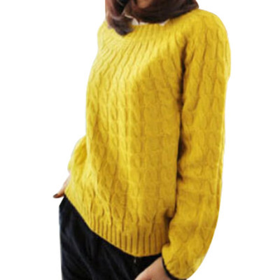 

Femininos 6 Colours Women Sweater Pullovers Fashion Casual Long Sleeve O-neck Twist Knitted Christmas Sweter Casacos