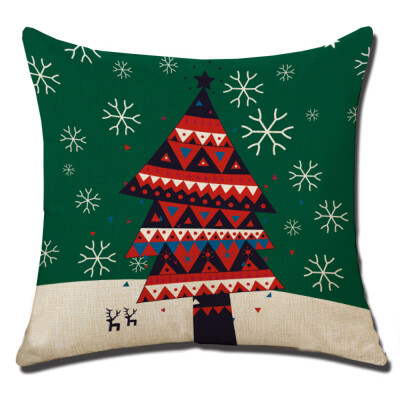 

Tailored Christmas Linen Square Throw Flax Pillow Case Decorative Cushion Pillow Cover A