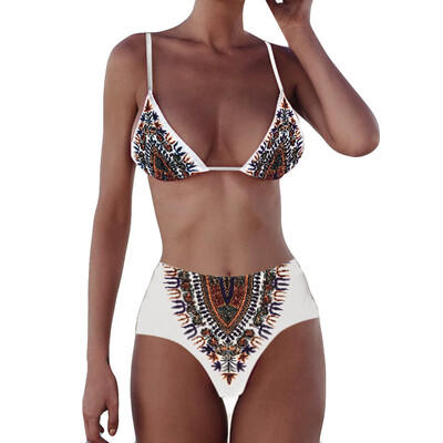 

Roseonmyhand Women African Printing Push-Up Padded Bra Beach Bikini Set Swimsuit Swimwear