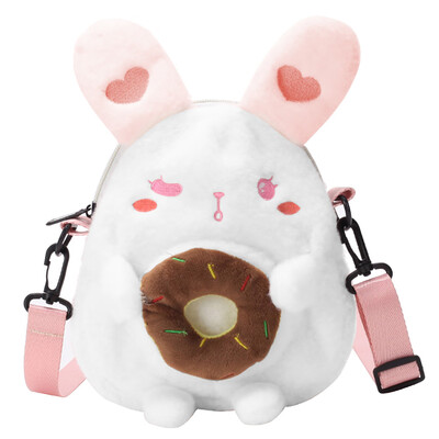 

Tailored Womens Fashion Coin Purse Rabbit Donut Bag Plush Casual Zipper Shoulder Bag