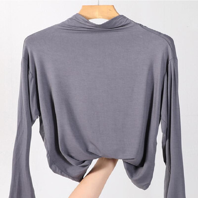 

Soft&Comfy Mock Neck Long Sleeves Solid Tee
