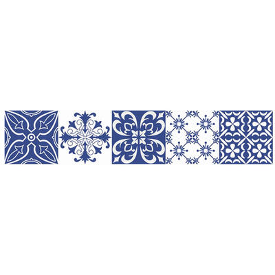 

Mediterranean Style Vintage Flower Square Self Adhesive PVC Tile Stickers
