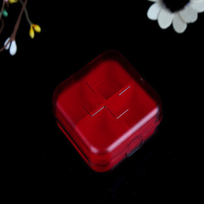 

〖Follure〗Square Portable Kit Mini Kit Portable Small Kit Cute Four Grid Sub Box Pill Box
