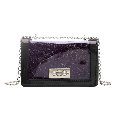 

Fashion Ladies Flap Handbags Shinny Beaded Sequins Chains Shoulder Bag Vintage Hasp Crossbody Bag Leather Evening Party Bags