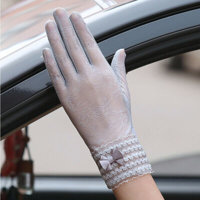 

Summer Women Sun UV Protection Outdoor Breathable Lace Driving Gloves