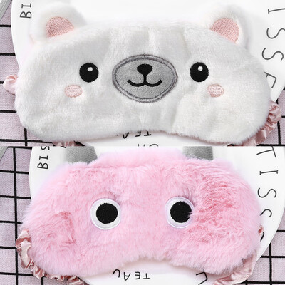 

2 Styles Cute Animal Bear Eye Cover Sleeping Mask Christmas Winter Carton Nap Eye Shade Mask Sleeping Eye Mask Nap Eye Mask