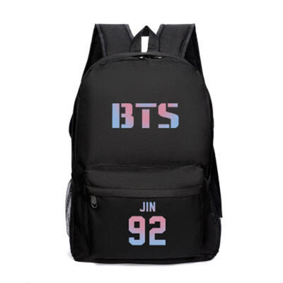 

Unisex BTS Nylon Backpack Bangtan Boys Fans School Bag Large Capacity Travel Bags
