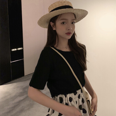 

ladies striped sweater for spring summer korean sweater woman summer short sleeve striped pullover women