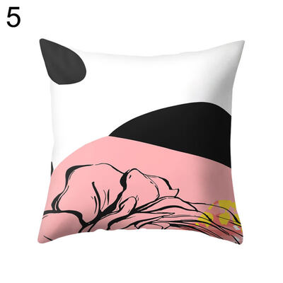 

Flower Color Block Twig Pillow Case Cushion Cover Sofa Bed Car Cafe Office Decor