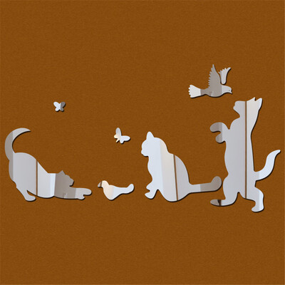 

Gobestart Acrylic modern 3d sticker DIY wall mirror stickers home decoration