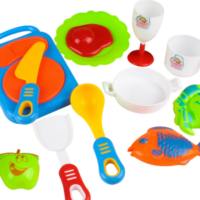 

YIWULA18pcs Plastic Kids Children Kitchen Utensils Food Cooking Pretend Play Set Toy