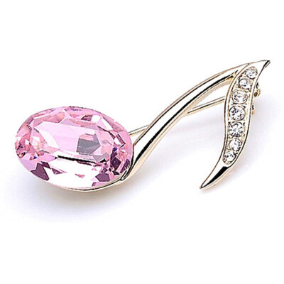 

1 Pc Graceful Women Fashion Gold-plated Crystal Diamond Music Note Brooch 4 Colors