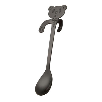 

Cute Bear Spoon 304 Stainless Steel Teaspoon Long Handle Coffee Spoons Sugar Dessert Appetizer Seasoning Bistro Flatware Hanging C