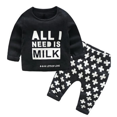 

Autumn Kids T-shirt Long Sleeve Baby Boys Cartoon Print Pants Clothing Set