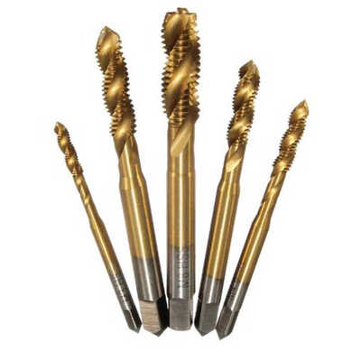 

5pcsset M3 M4 M5 M6 M8 High Speed Steel Spiral Point Tap Straight Flute Metric Machine Screw Drill Bit