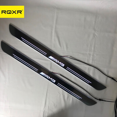 

Acrylic door sill plate strip with led decorative welcome light moving door scuff for Mercedes-Benz