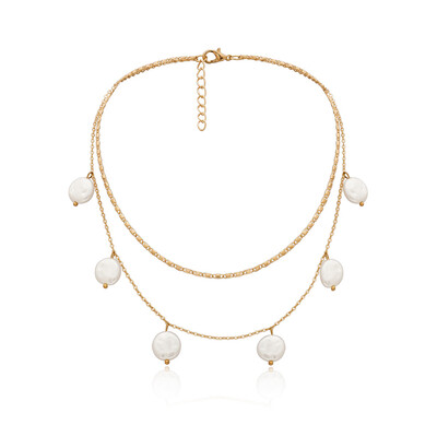 

Luxury Design Imitation Pearls Irregular Chokers Necklaces for Women 2019 ZA Fashion Jewelry Clavicle Chain Necklace Female Gift