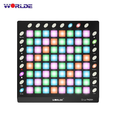 

WORLDE ORCA PAD64-A Pro Portable USB MIDI Drum Pad Controller 64 RGB Backlit Pads 24 Buttons Built-in 128MB Sound Module with USB