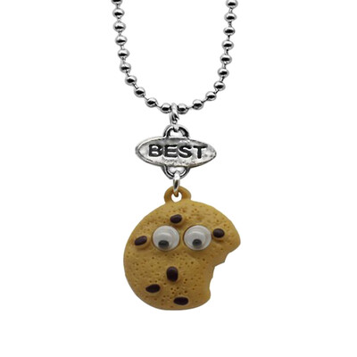 

2PcsSet Women Lovely Best Buds Milk Biscuit Pendant BF Chain Necklace New