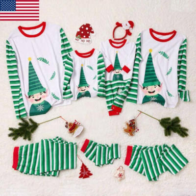 

Christmas Family Matching Cute Pajamas Adult Women Kids Baby Sleepwear Set Plus