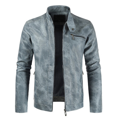 

Toponeto Men Winter Casual Leather Jacket Zipper Long Sleeve Coat Top Blouses